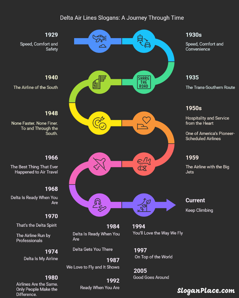 history delta air lines slogan timeline